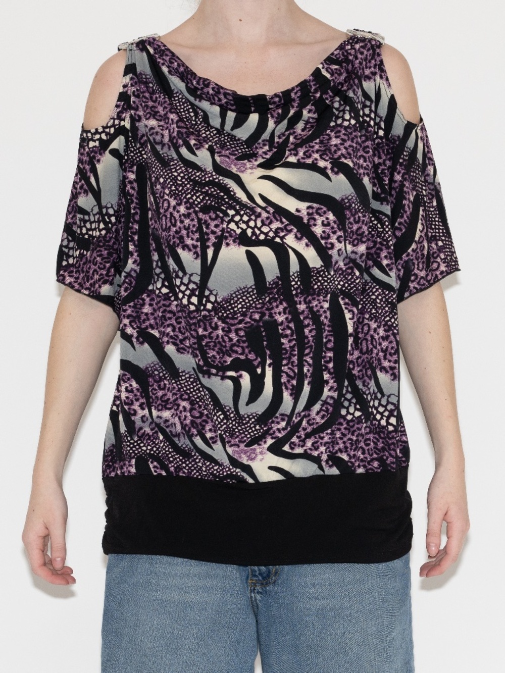 Y2k cheetah print banded blouse size XXL julie's closet